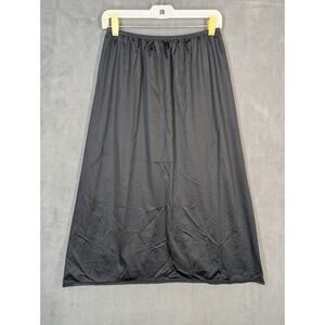 Vanity Fair Half Slip Womens Large Black Elastic Waist Made USA Vintage